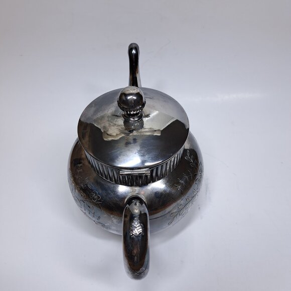 Wilcox Silverplate Co Teapot 5002 Antique Victorian Floral Vintage Etched Ornate - Picture 6 of 7